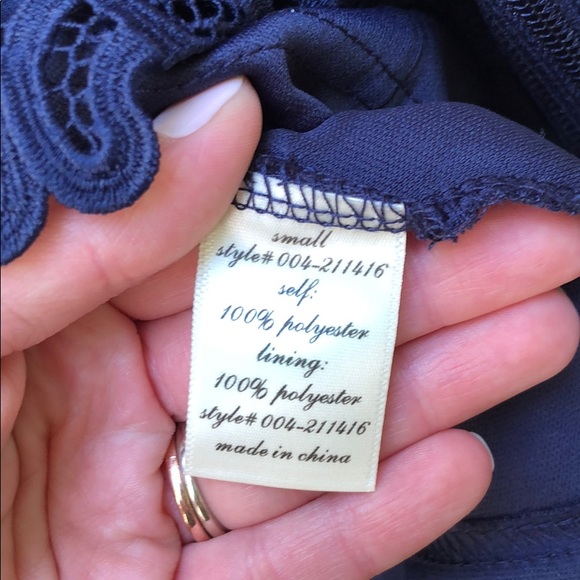 Francesca’s navy sleeveless lace a-line dress - Picture 5 of 6